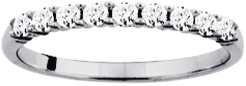 Demi-alliance or blanc et diamants