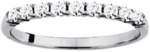 Demi-alliance or blanc et diamants