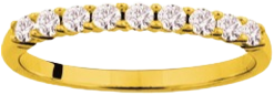 Demi-alliance or blanc et diamants
