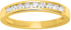 Demi-alliance or jaune  et diamants