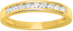Demi-alliance or jaune  et diamants